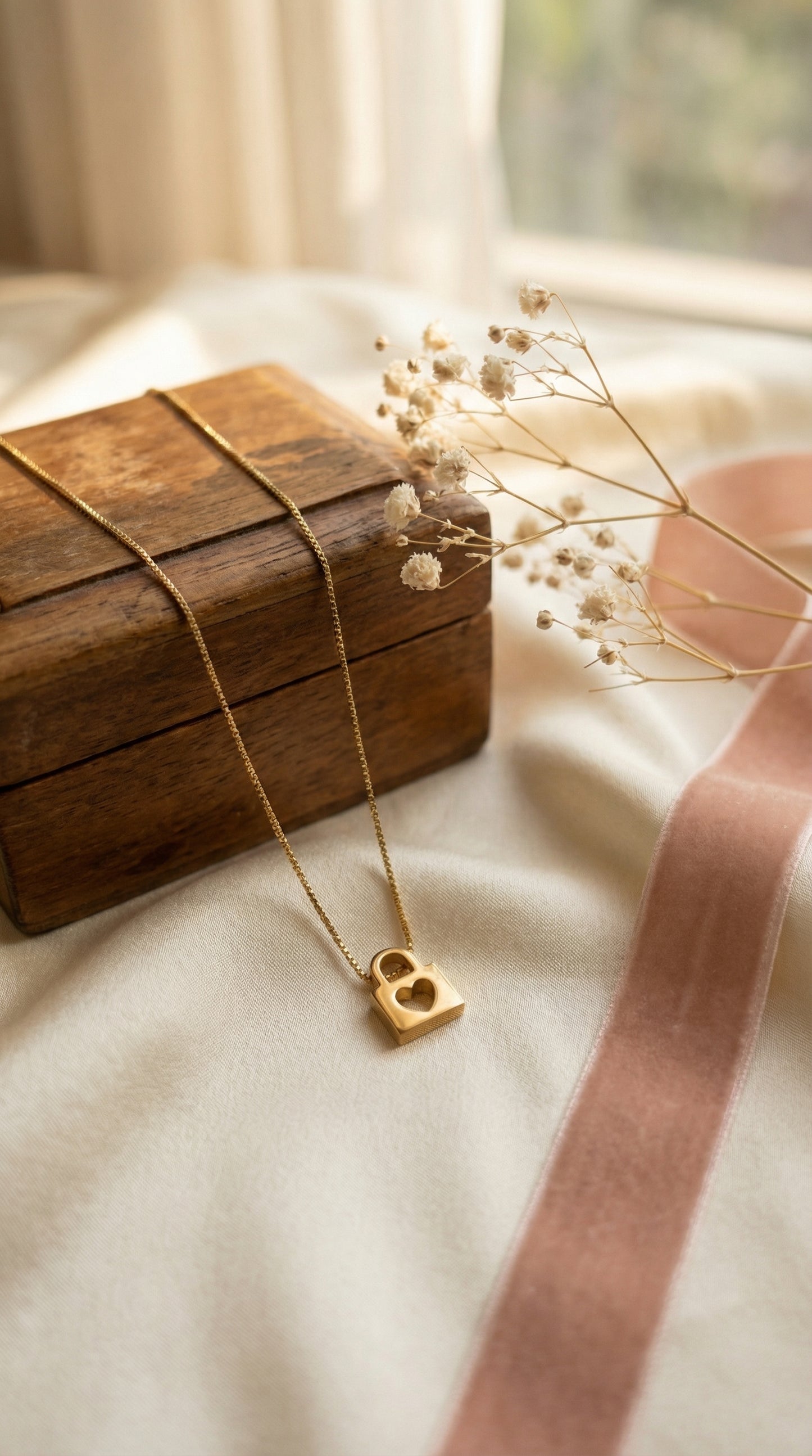 Heart Lock Shaped Anti-Tarnish Necklace