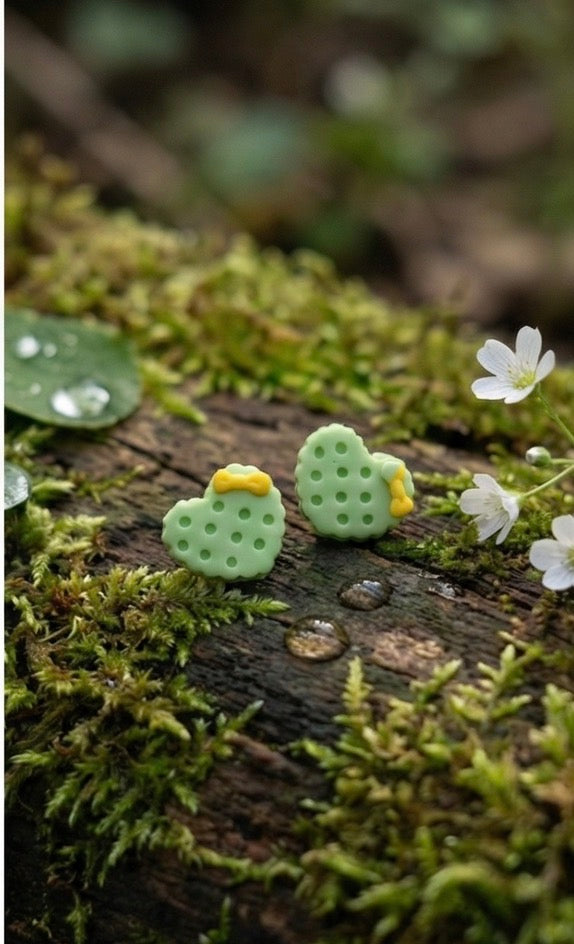 Heart with Bow Mini Earrings