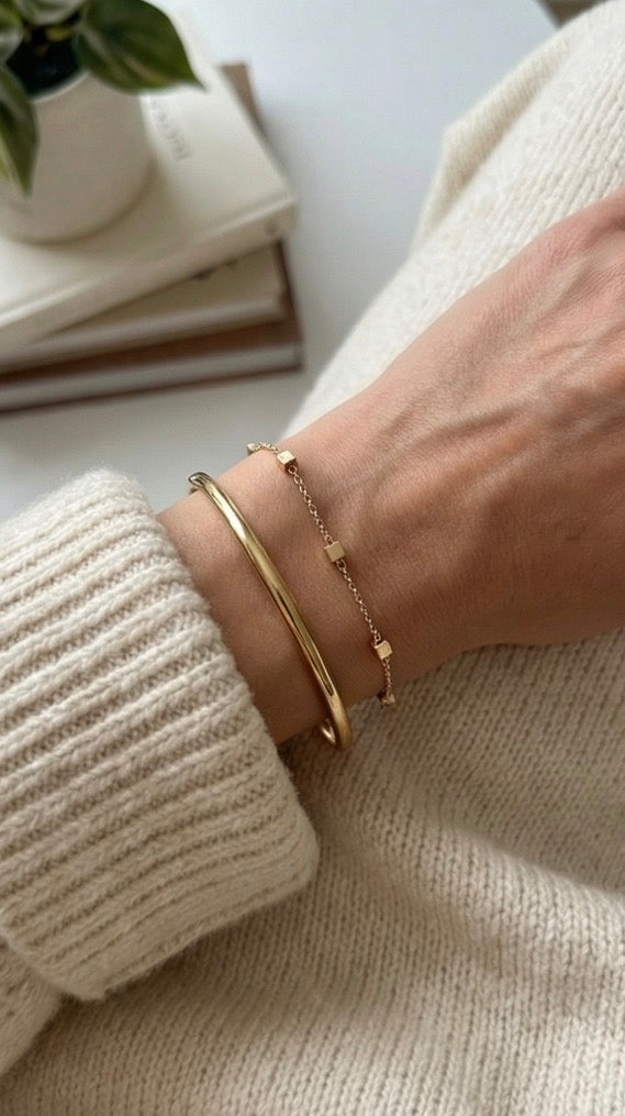 Anti-Tarnish Square Stud Bracelet