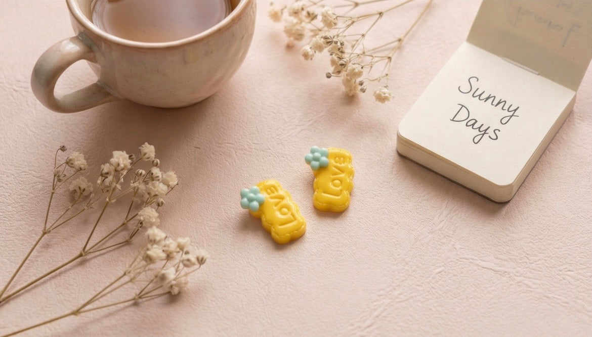 Biscuit-shaped Love Earrings