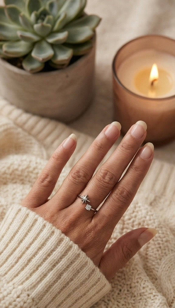 Dual-Stud Star Ring (Free Size)