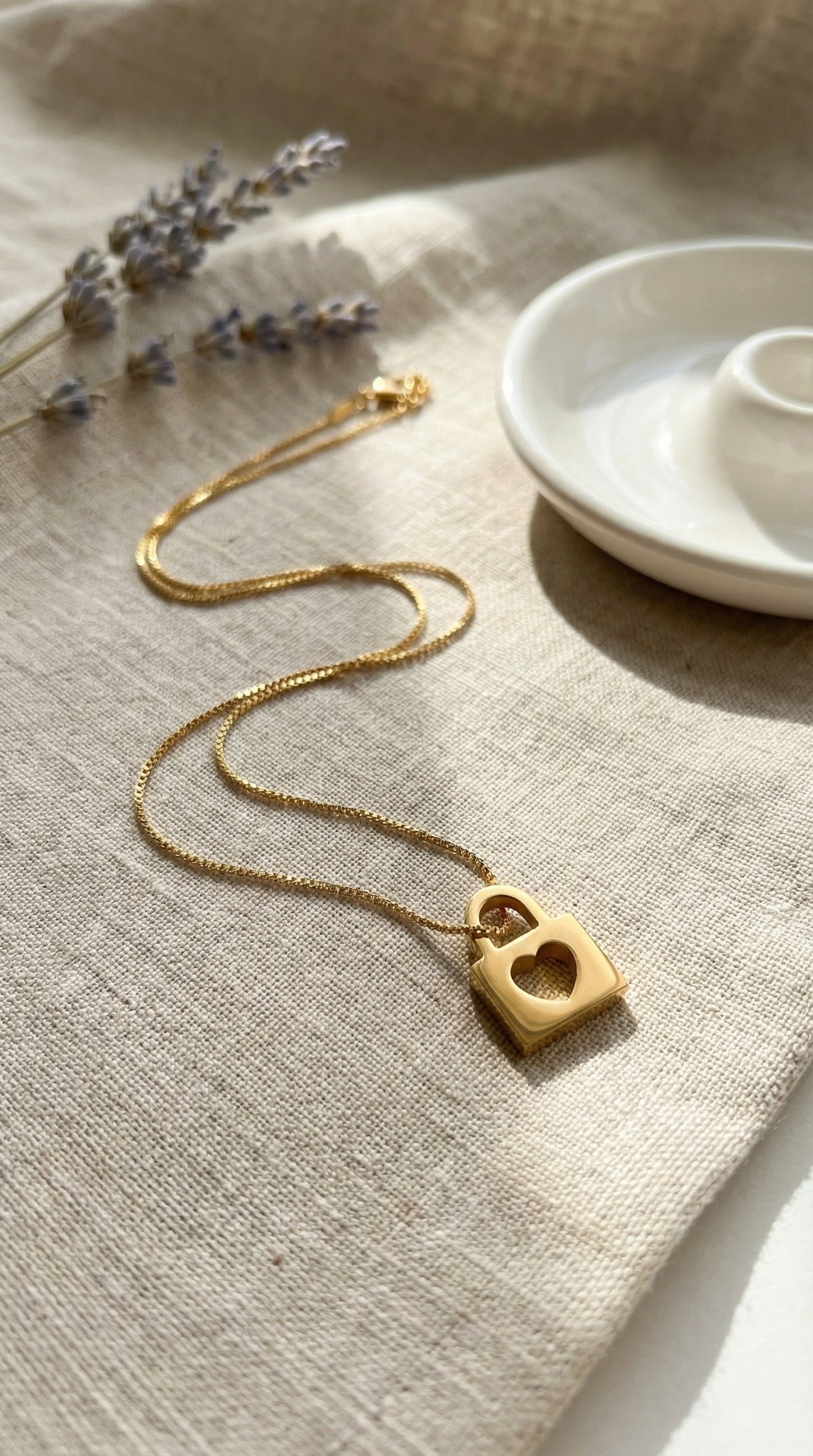 Heart Lock Shaped Anti-Tarnish Necklace