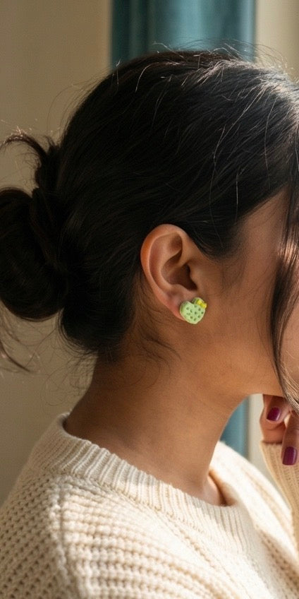 Heart with Bow Mini Earrings