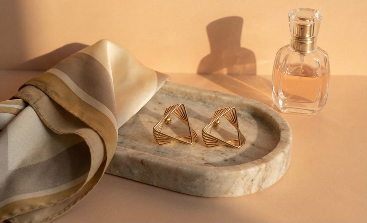 Anti-Tarnish Triangular Earrings