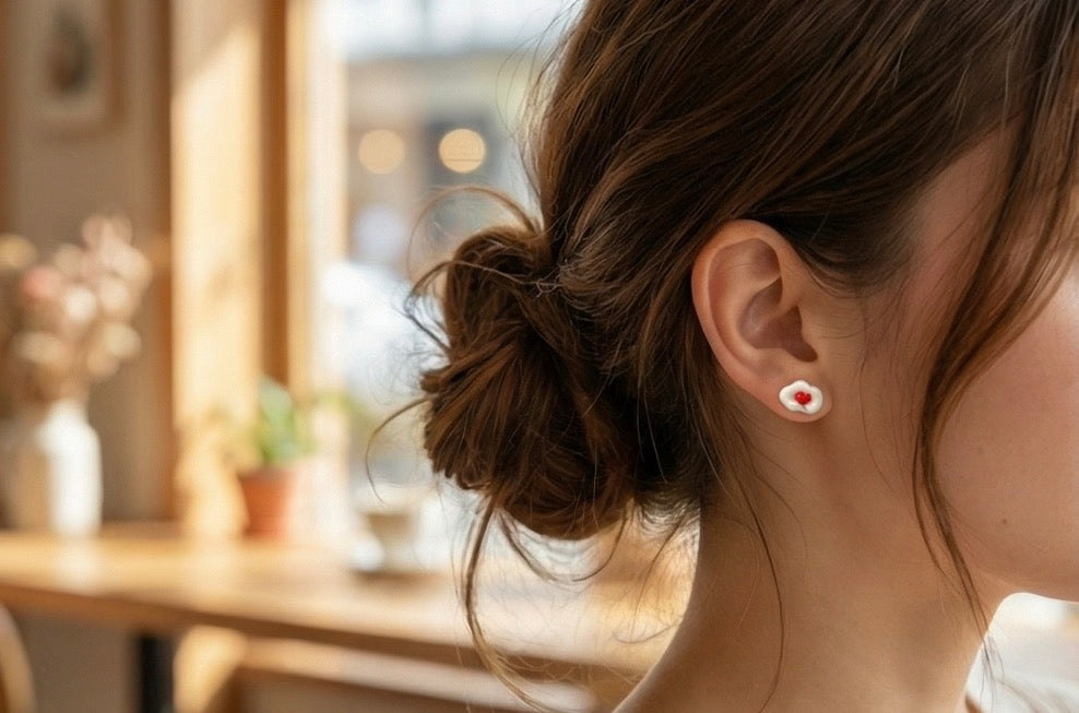 Cute Cloud Heart Shaped Mini Earrings
