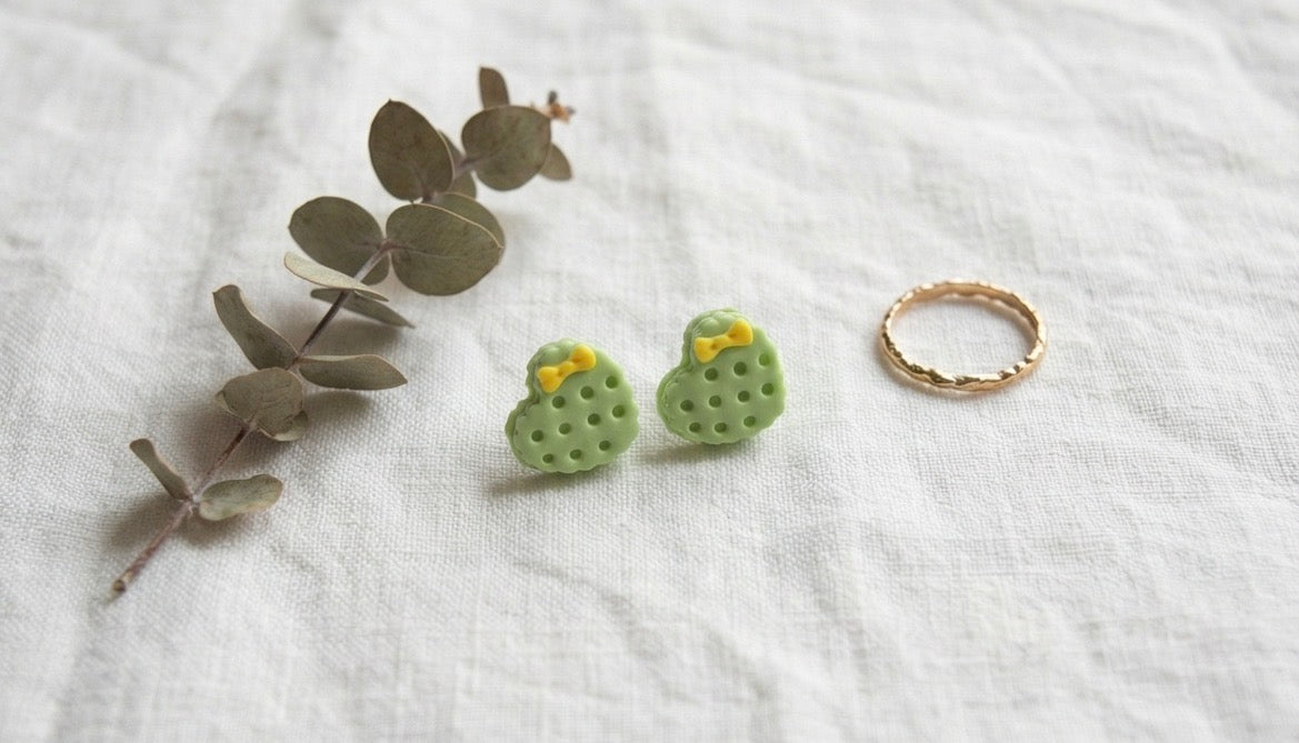 Heart with Bow Mini Earrings