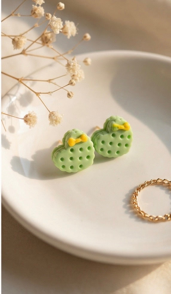 Heart with Bow Mini Earrings