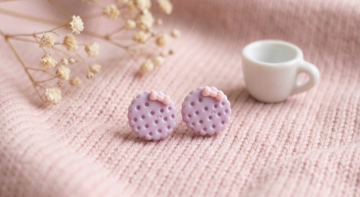 Sandwich with Bow Mini Earrings