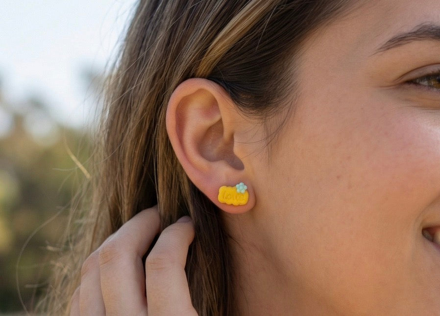 Biscuit-shaped Love Earrings
