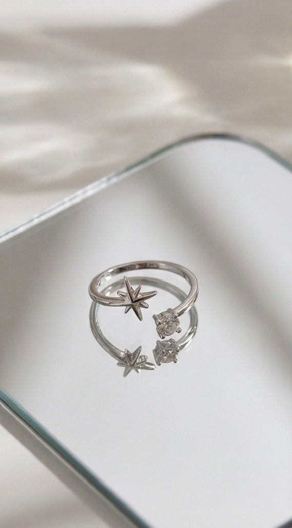Dual-Stud Star Ring (Free Size)