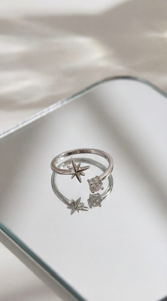 Dual-Stud Star Ring (Free Size)