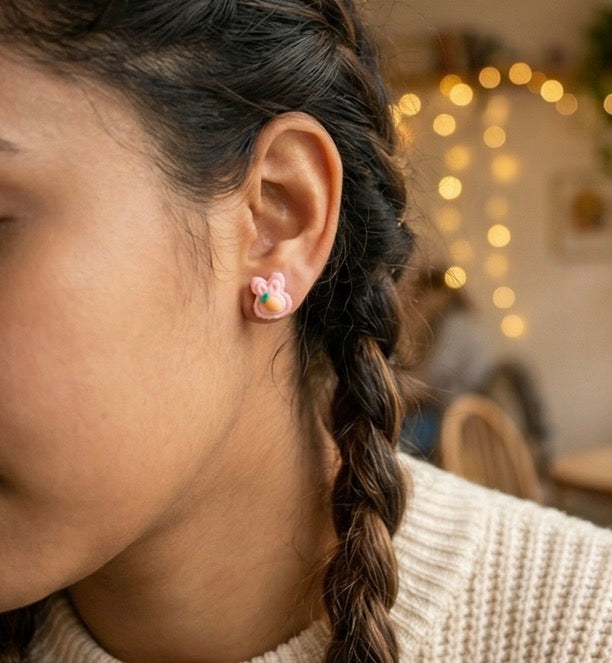 Bunny-Shaped Cute Mini Earrings