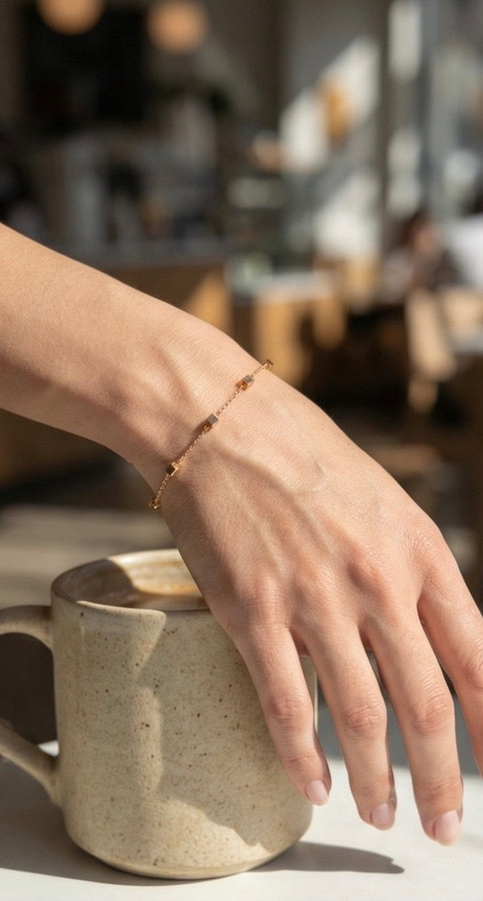 Anti-Tarnish Square Stud Bracelet