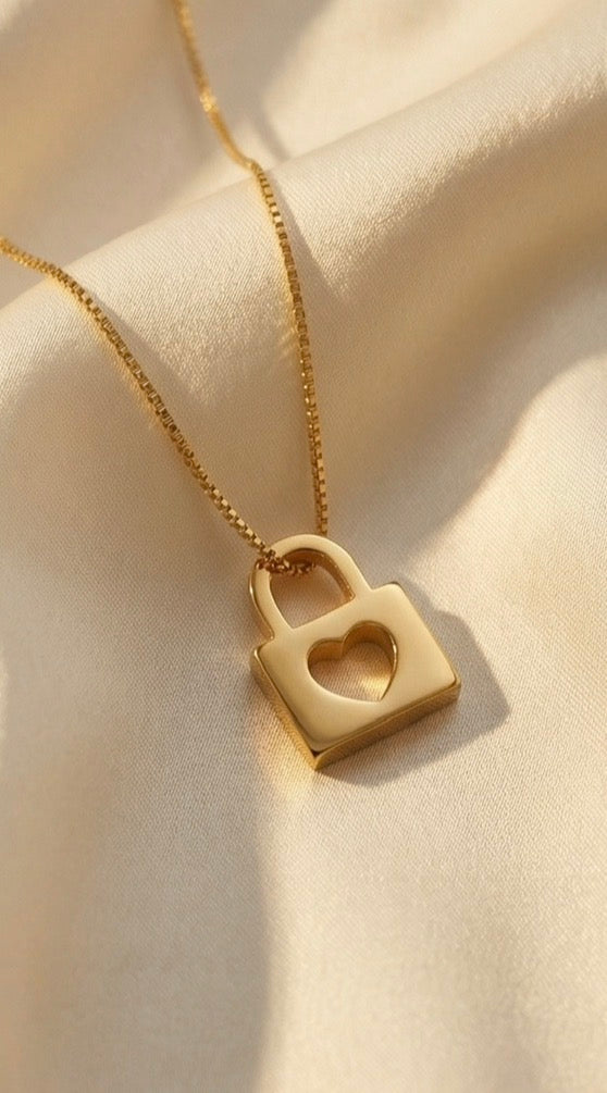 Heart Lock Shaped Anti-Tarnish Necklace