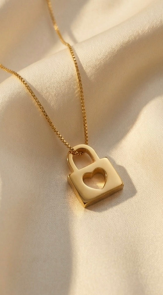 Heart Lock Shaped Anti-Tarnish Necklace