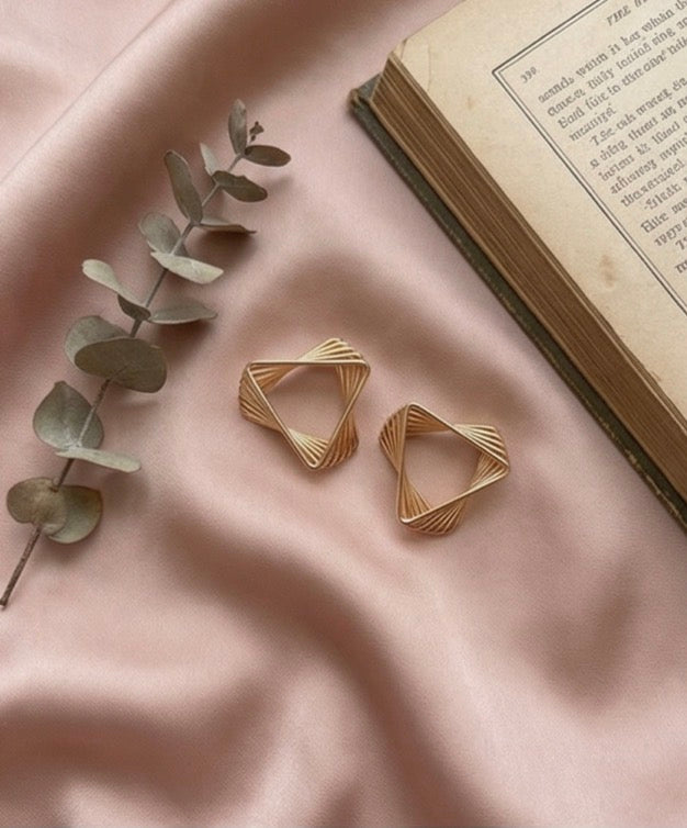 Anti-Tarnish Triangular Earrings