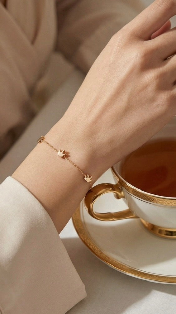 Anti-Tarnish Crown Bracelet