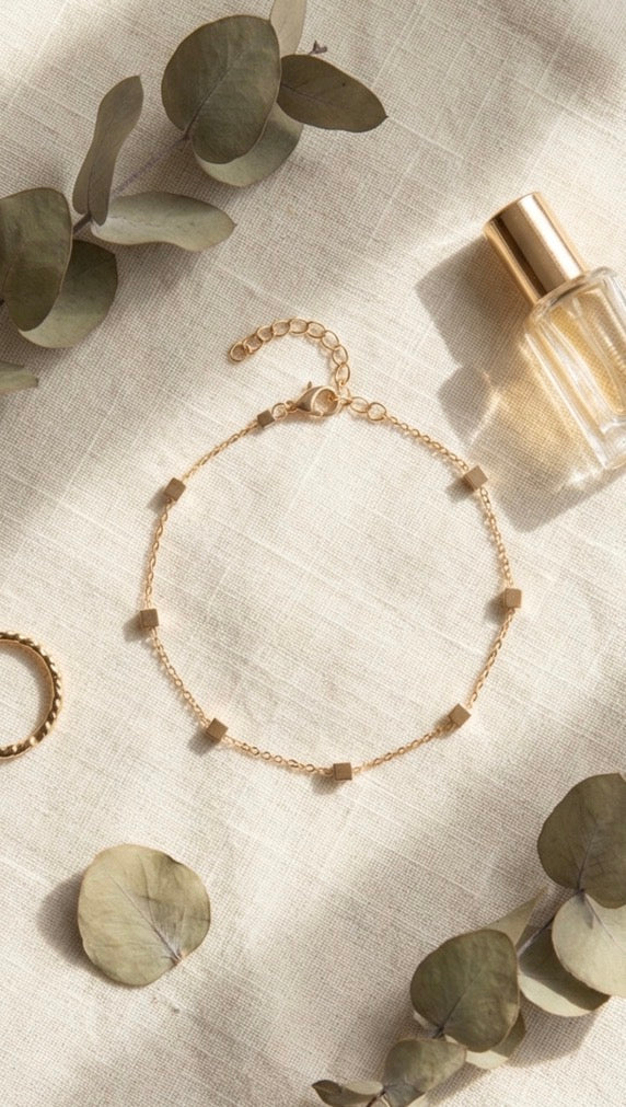 Anti-Tarnish Square Stud Bracelet
