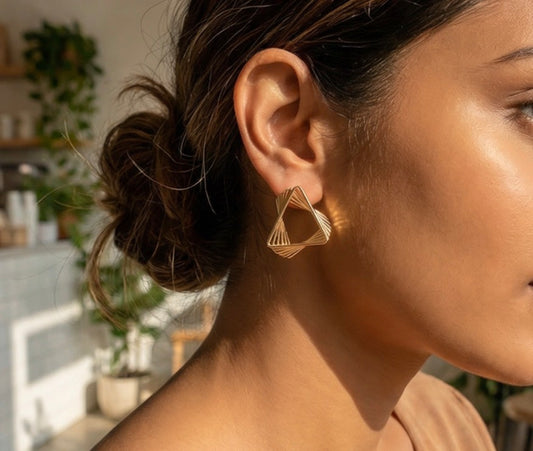 Anti-Tarnish Triangular Earrings