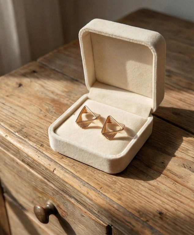 Anti-Tarnish Triangular Earrings