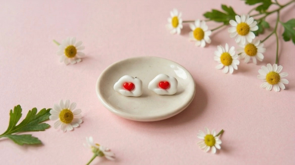 Cute Cloud Heart Shaped Mini Earrings