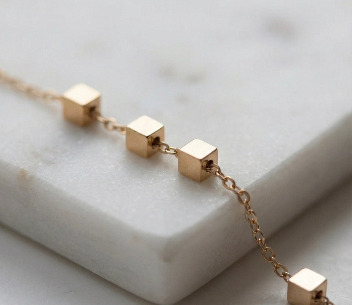 Anti-Tarnish Square Stud Bracelet