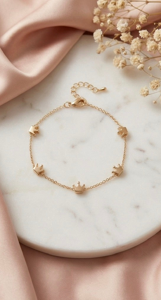 Anti-Tarnish Crown Bracelet