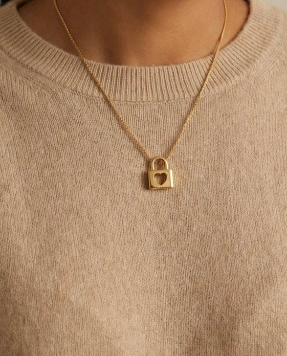 Heart Lock Shaped Anti-Tarnish Necklace